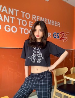 Áo Croptop Form Rộng Thỏ Ảnh Thật