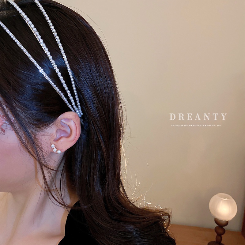 Băng Đô Nhiều Lớp Đính Ngọc Trai Nhân Tạo Thời Trang Cao Cấp