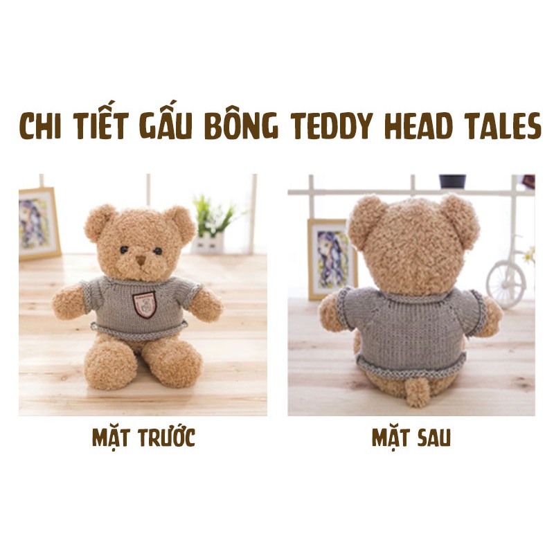 Gấu Bông Teddy Head Tales Nhồi Gòn Cao Cấp Cỡ nhỏ 30 cm  - 40 cm