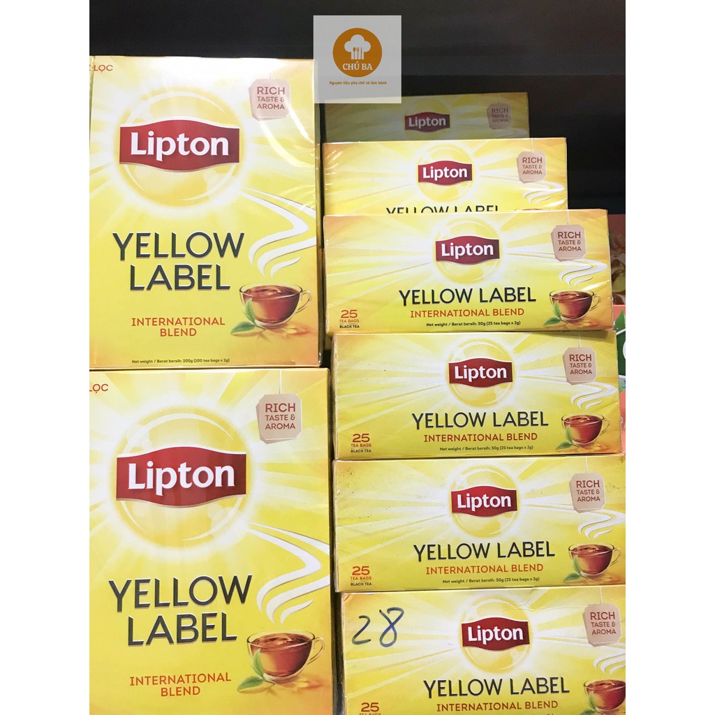 Trà Lipton Nhãn Vàng Yellow Label Bản Quốc Tế Hộp 25 Gói và Hộp 100 Gói