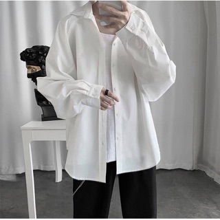 Áo Sơ Mi Đen và Trắng Unisex( ảnh thật)