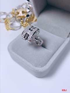Nhẫn Bạc si vàng chữ H