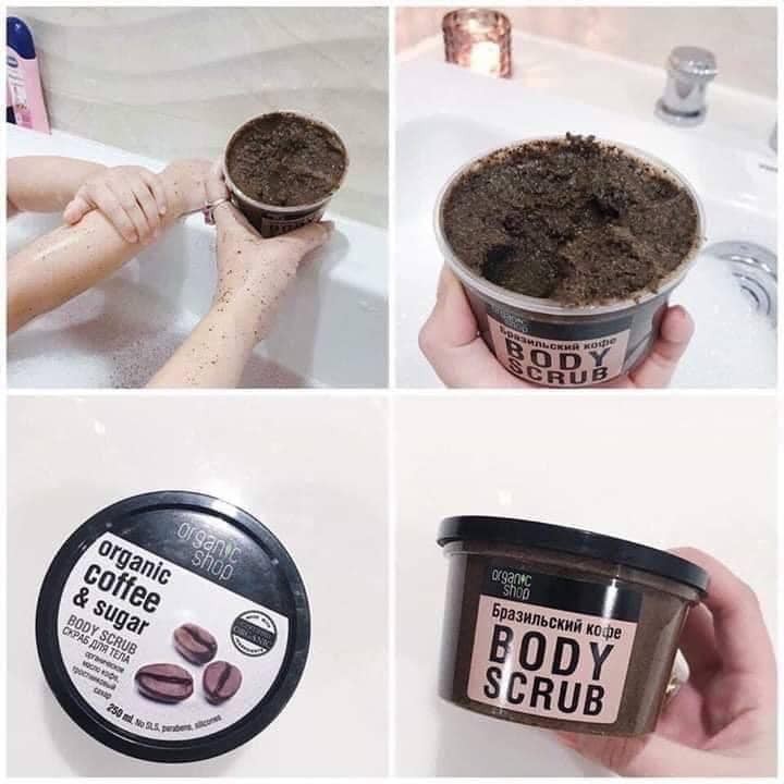 Tẩy Da chết Toàn Thân Organic Coffee & Sugar Body Scrub - Nga