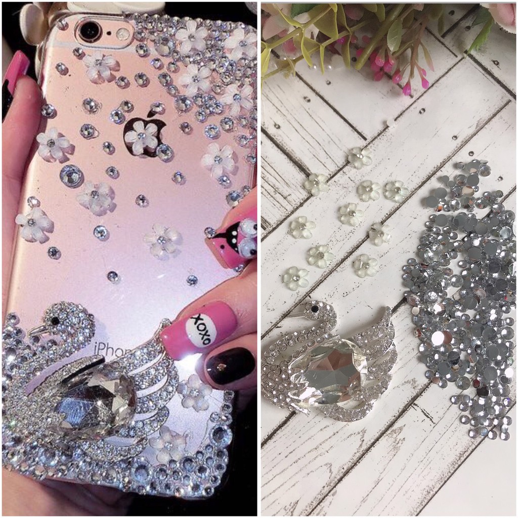 Set Trang Trí Ốp Lưng Mẫu Thiên Nga - Cherry