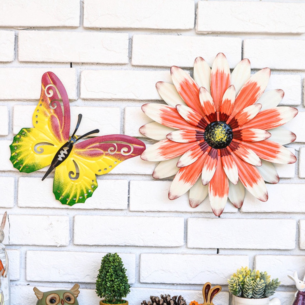 Home💕Dây hoa hướng dương giả bằng sắt 32cm treo tường trang trí phòng khách