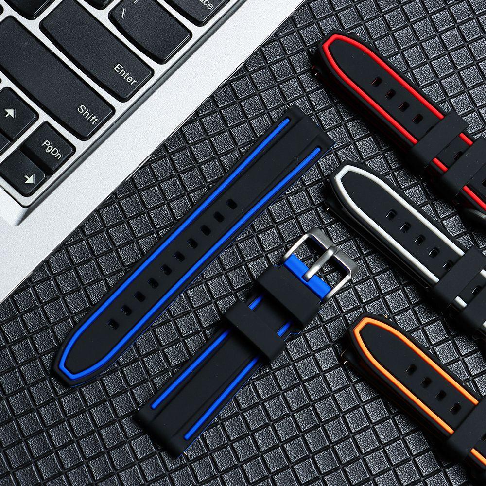 BEBETTERM Dây Đeo Đồng Hồ Thay Thế Bằng Silicone Mềm Nhiều Màu Sắc 20 22 24mm