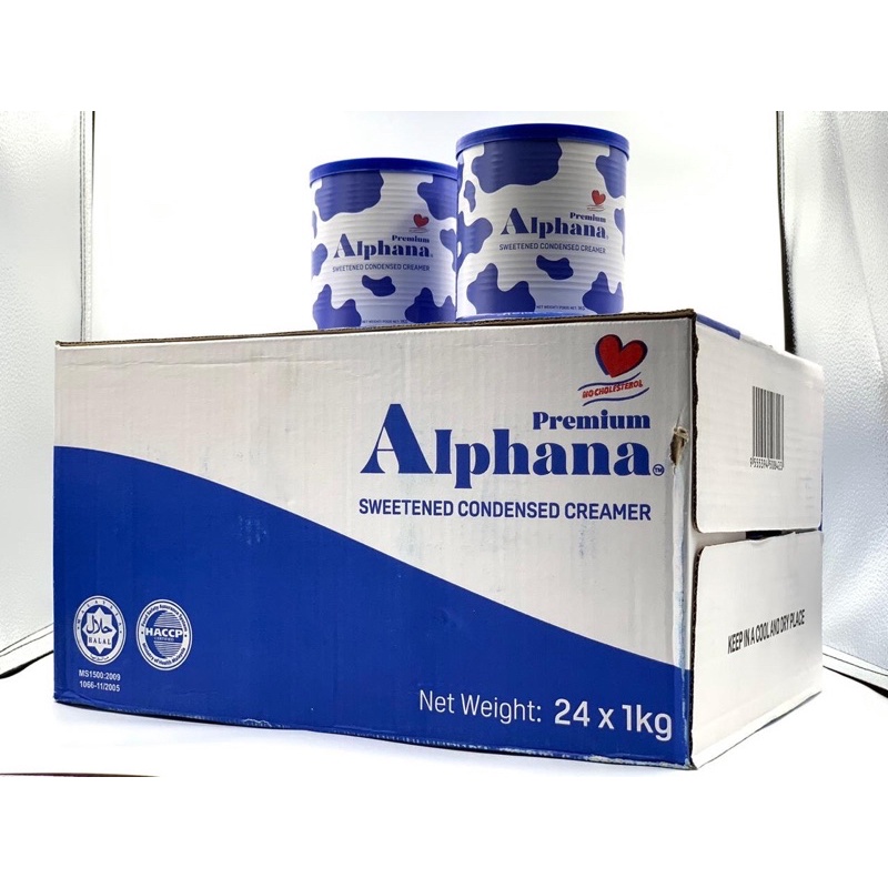 Thùng 24 lon sữa đặc có đường Premium Alphana mỗi lon 1kg
