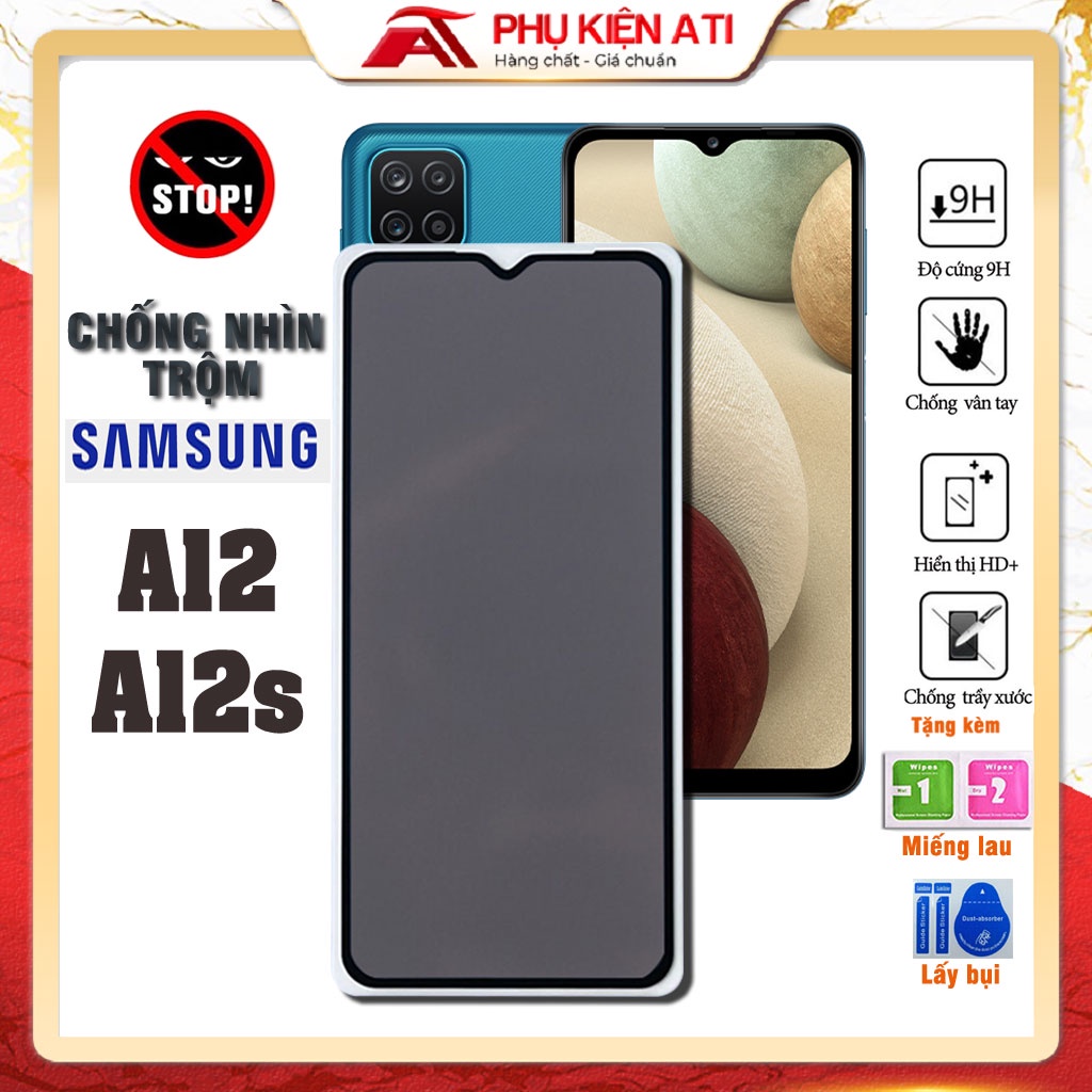 Kính cường lực Samsung A12/ A12s Chống nhìn trộm, Chống trầy - Bảo vệ sự riêng tư-Dày dặn,cứng cáp - Phụ kiện ATI