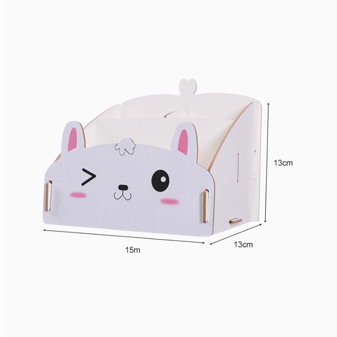 Kệ để mỹ phẩm, đồ trang điểm bằng gỗ hình thú cute (KHT05)