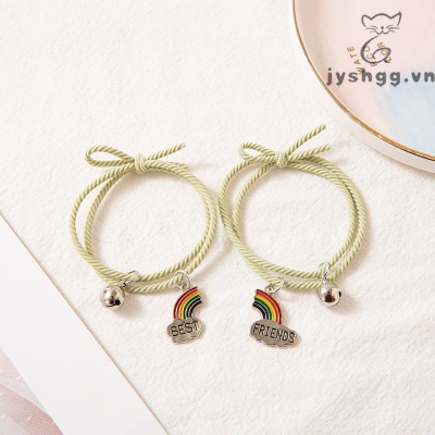 Một Cặp Vòng Tay Dây Cao Su Mặt Hình Đám Mây Ghép Hình Đám Mây Ghép Nối Tình Bạn Sáng Tạo Màu Cầu Vồng Kích Thước Nhỏ/Họa Tiết Cầu Vồng Sáng Tạo Dành Cho Bạn Bè/Người Thân