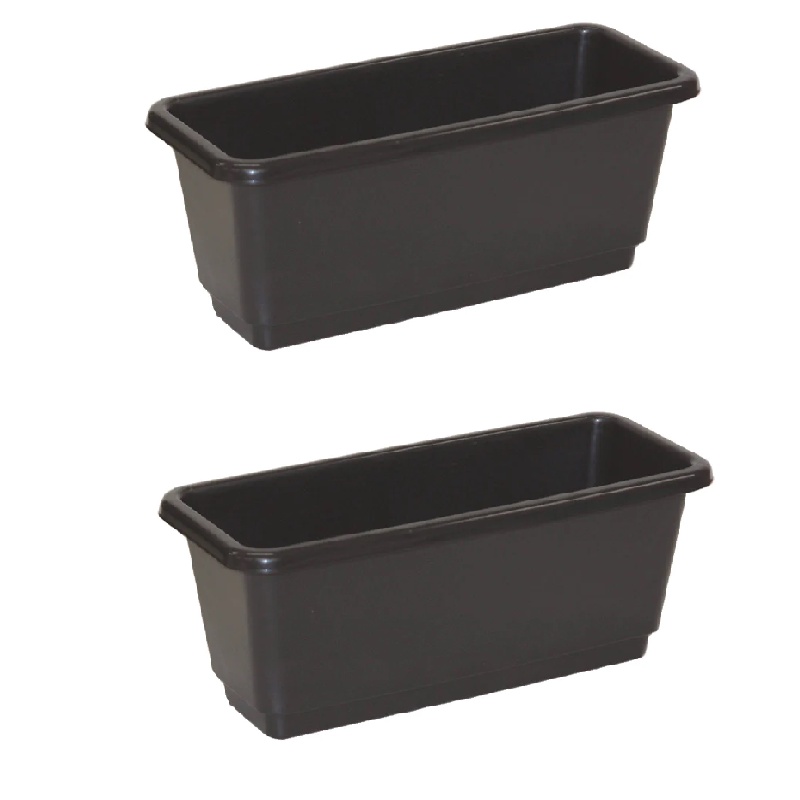 Daiso Chậu cây nhựa đen hình chữ nhật 42 18×42×16cm