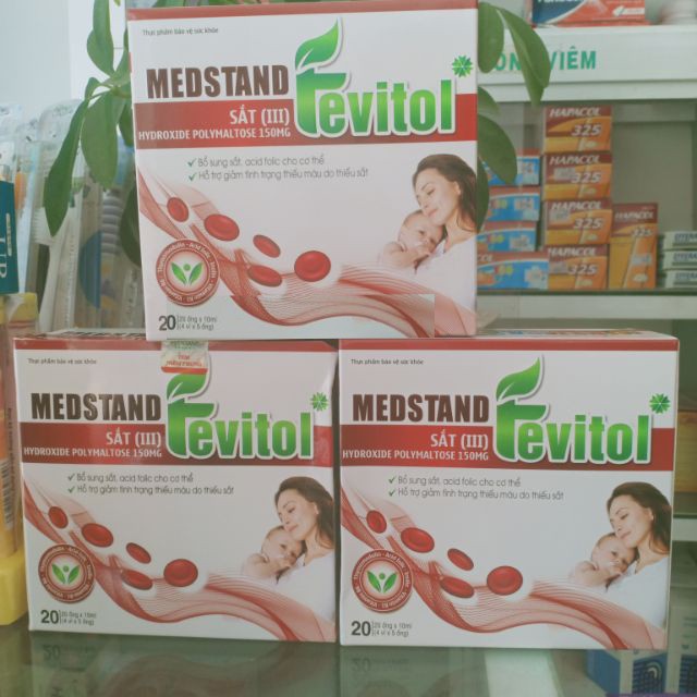 Thực phẩm bổ sung sắt MEDSTAND FEVITOL- Hộp 20 Viên