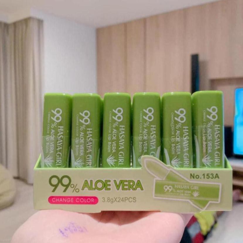 Son dưỡng môi lô hội Hasaya Girl Aloe Vera 99% của Thái (nấm rơm shop)