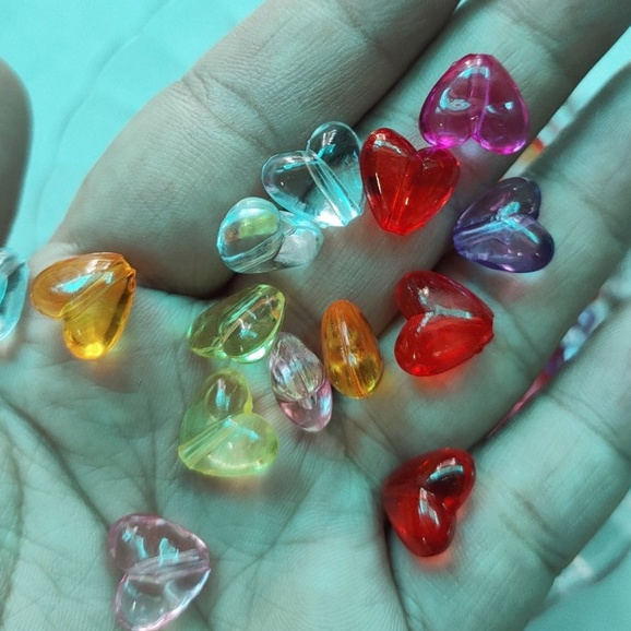 Hạt Nhựa Acrylic Trong Suốt Hình Trái Tim Làm Đồ Trang Sức