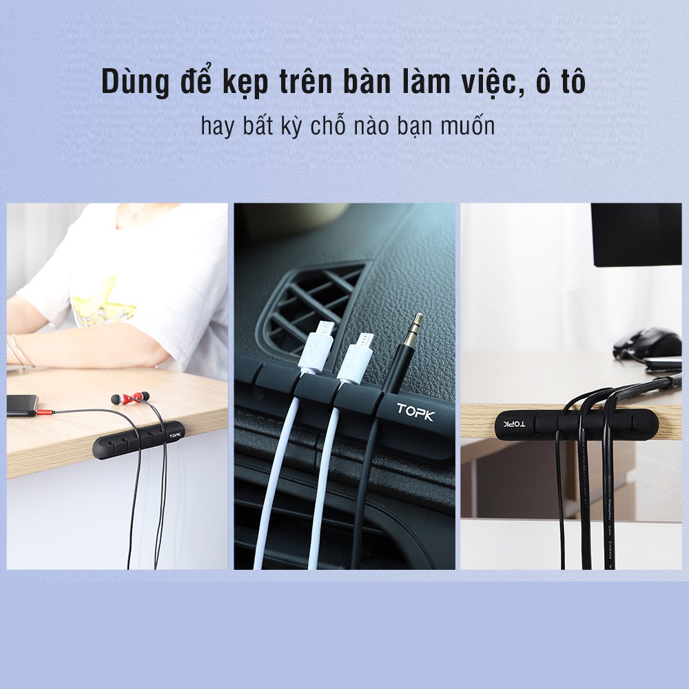 [HÀNG MỚI VỀ ]Kẹp để bàn TOPK, Giá đỡ dây ,Sắp xếp dây cáp chuột bàn máy tính