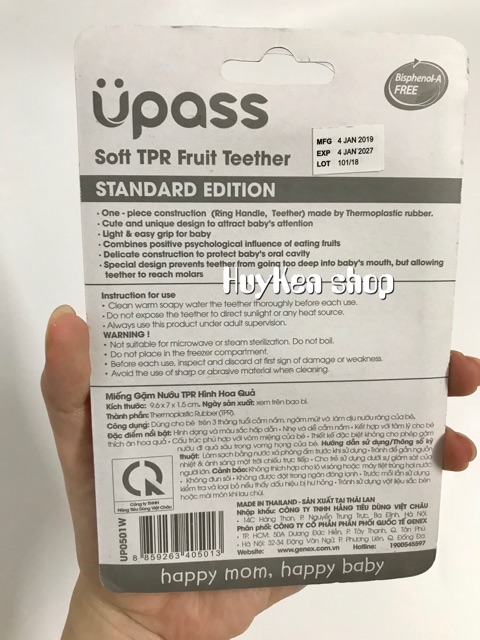 Gặm nướu hoa quả Upass Thái Lan cho bé