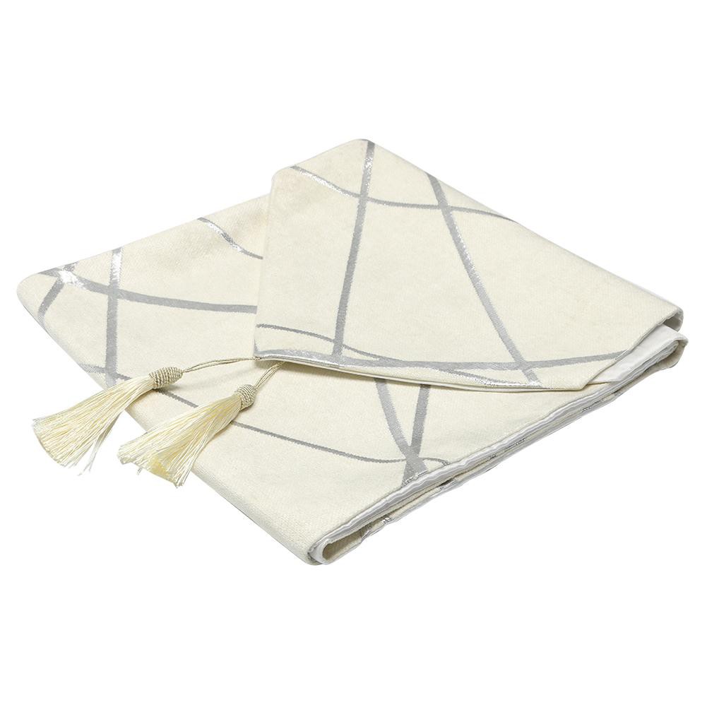 Universal Nordic Tassel Table Runner Linen Irregular Line Pattern Bed Flag Tablecloth