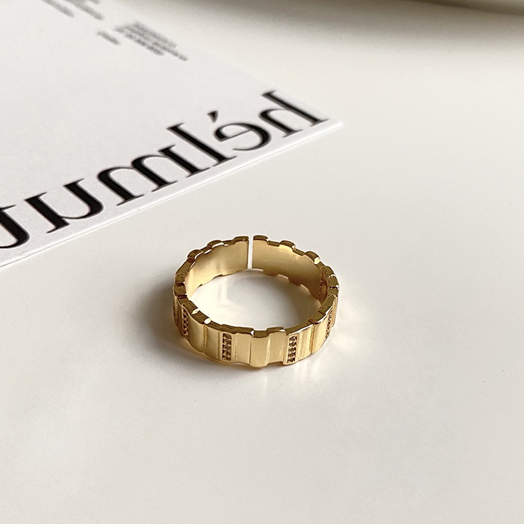 Nhẫn Đeo Tay Kim Loại Gợn Sóng Thời Trang Hàn Quốc Cho Nữ