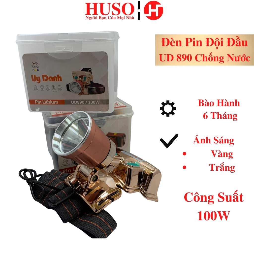Đèn Pin Đội Đầu - UD 890 - Đèn Pin Treo Đầu Chống Nước Chắc Chắn, Chiếu Xa