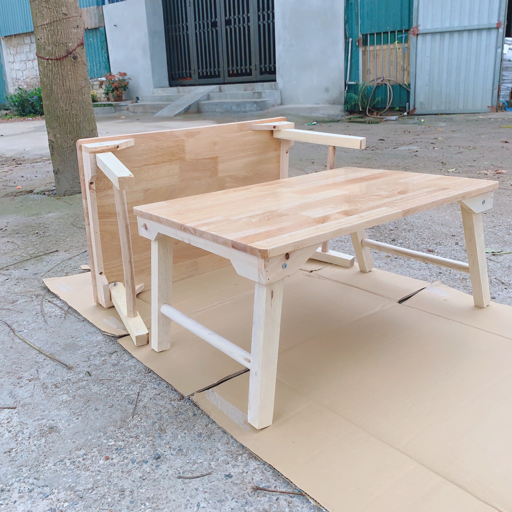 [Freeship 25K đơn 150K] Bàn gấp mini đa năng gỗ tự nhiên  - kích thước 40x60x27 cm - Bàn học - Bàn uống trà | BigBuy360 - bigbuy360.vn