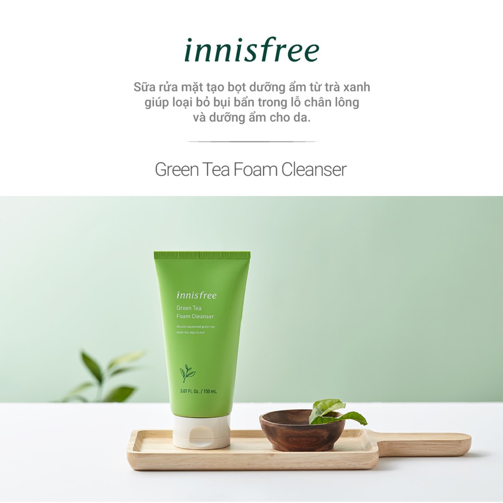 [New] Sữa rửa mặt làm sạch innisfree Green Tea Foam Cleanser 150ml