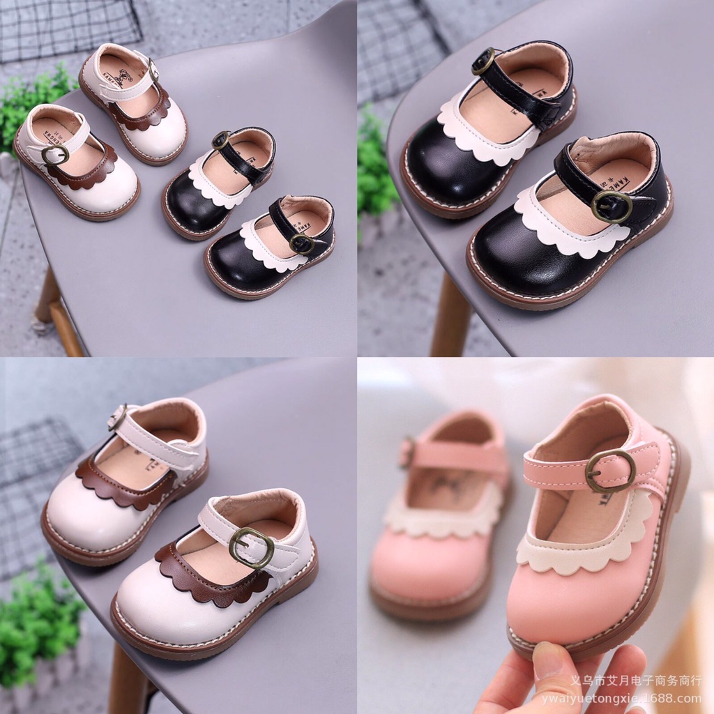 Siêu Xinh_Sandal Giày tập đi phối viền đáng yêu cho bé gái 0-2 tuổi