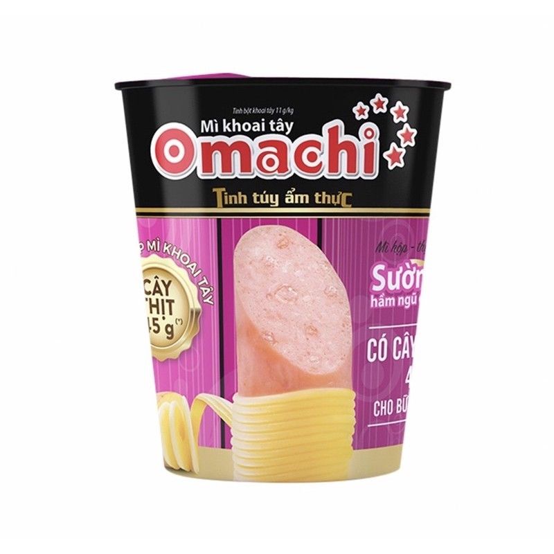 Mì Omachi Ly Có Xúc Xích Thịt Thật