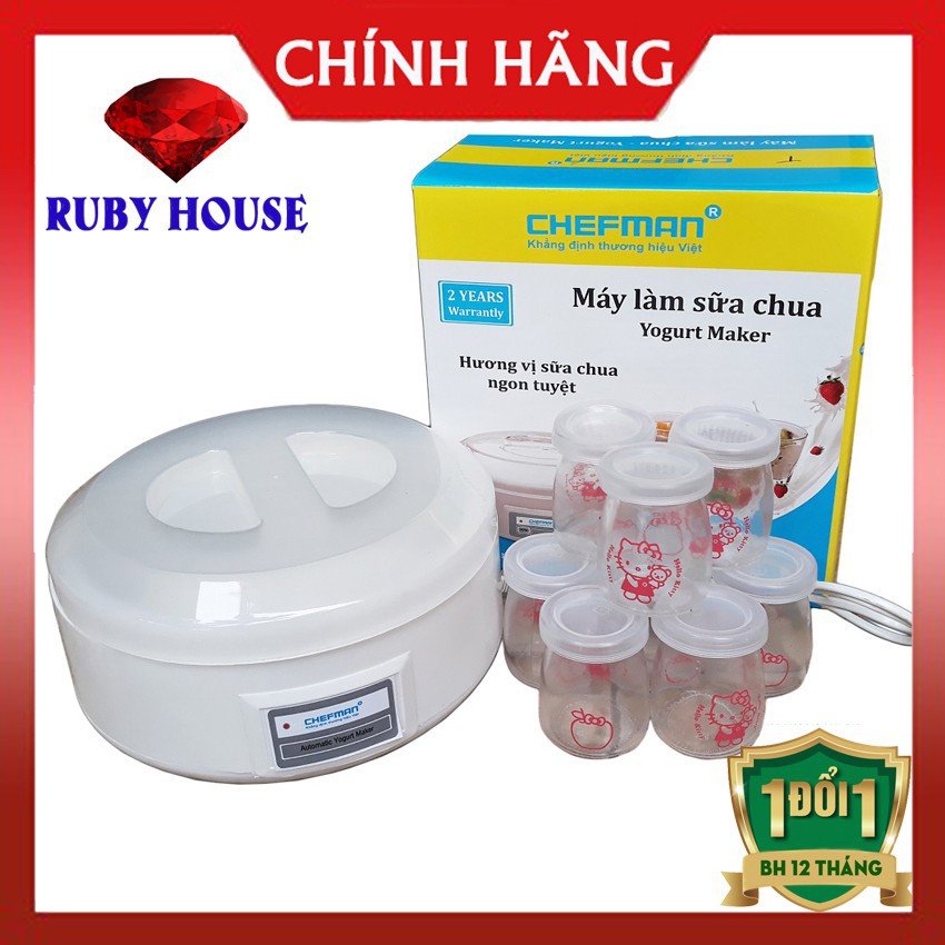 💖FREESHIP💖 Máy làm sữa chua 8 cốc thủy tinh Chefman CHÍNH HÃNG-Ruby House