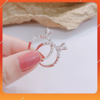 Nhẫn bạc nữ đính đá , viền đá