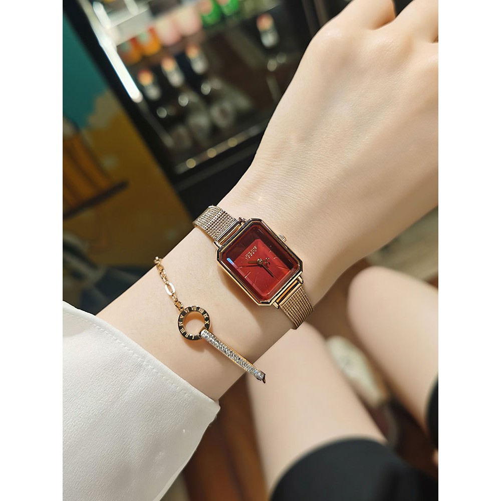 Julius Đồng Hồ quartz Mặt Vuông Nhỏ Chống Thấm Nước Thời Trang Cho Nữ Mã 1223