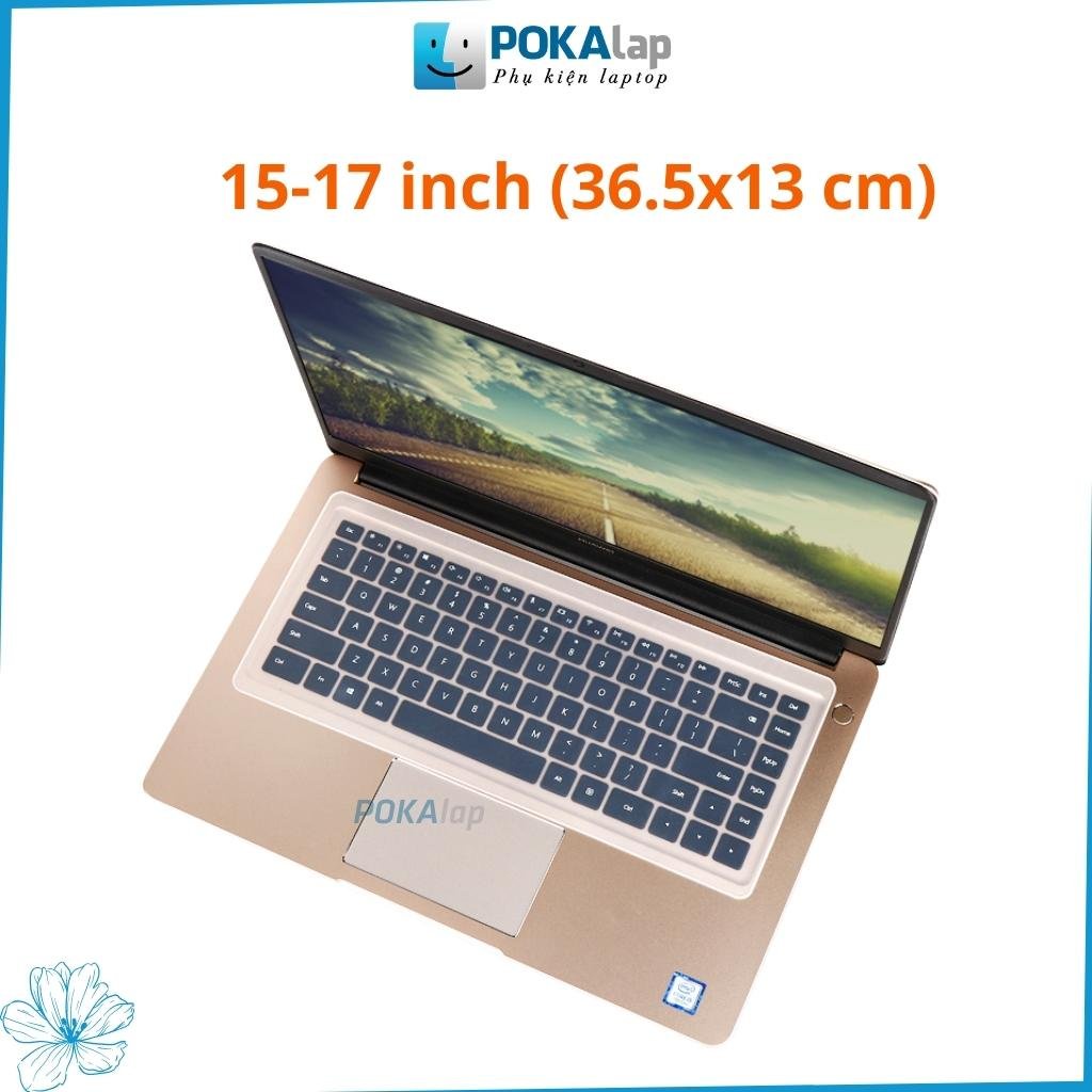 Tấm phủ bảo vệ bàn phím silicon POKA52 size 11/12/13/14/15/15.6/17 inch chống nước, chống bụi bẩn - POKALAP