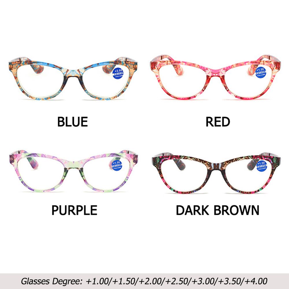 Mắt Kính Đọc Sách Gọng PC Siêu Nhẹ Chống Tia Sáng Xanh +1.0~+4.0 Thời Trang Cho Nữ
