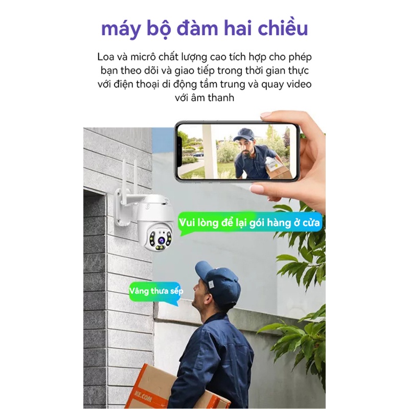 Camera V380 P2 PRO 5MP 1920P HD Wifi Không Dây Camera An Ninh IP Thông Minh Máy Ảnh Ngoài Trời Chống Thấm Đèn Treo Tường