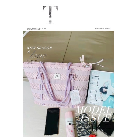 TNS - Túi tote phối lưới Nikkie - tím nhẹ nhàng