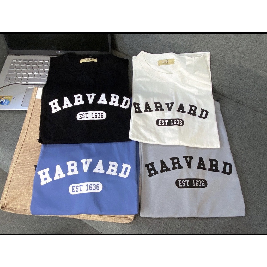 áo phông 3158 in chữ HAVARD form rộng tay lỡ chất liệu cotton