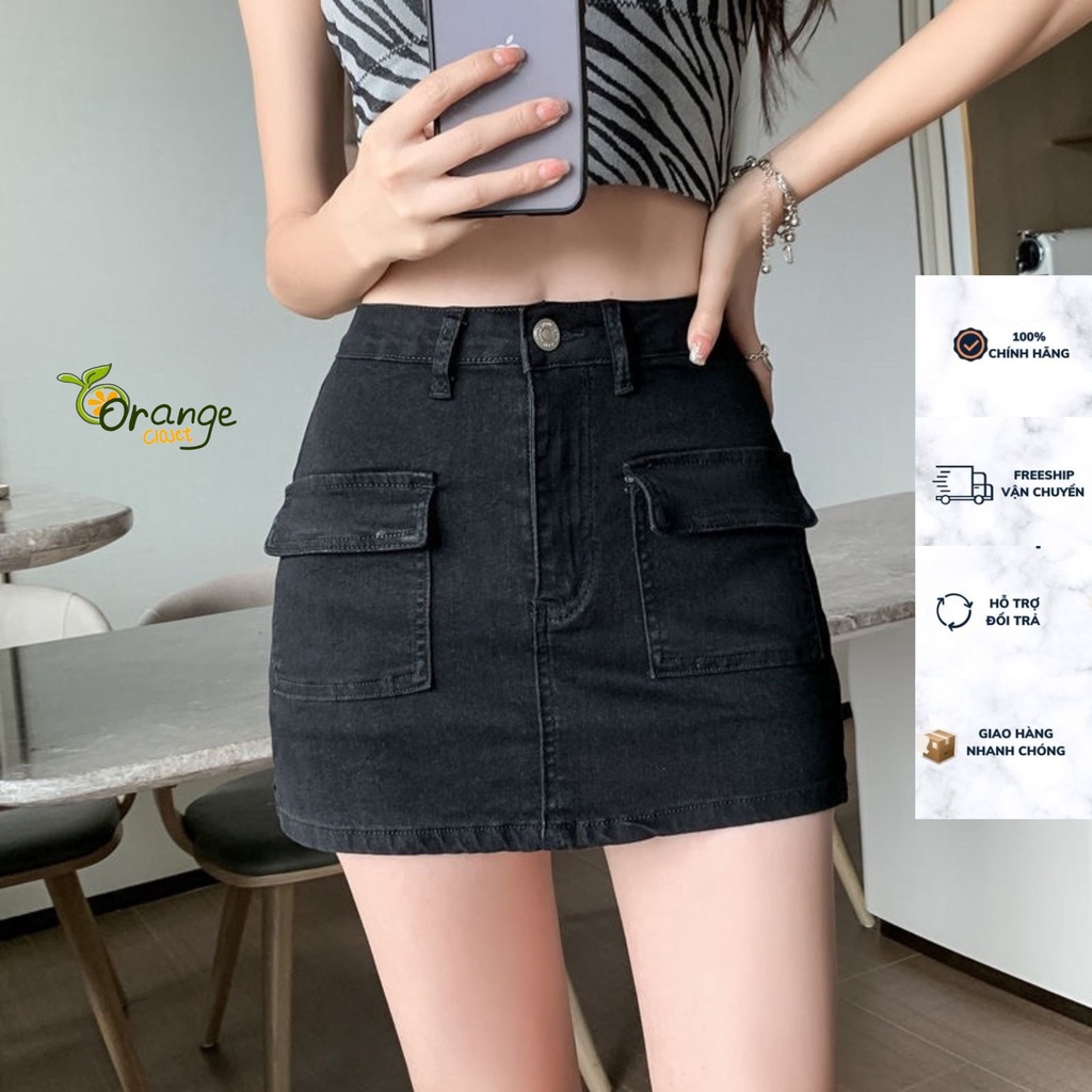 Chân Váy Body Denim Chữ A Co Dãn Lưng Cao Chất Liệu Dày Dặn Có Quần Bảo Hộ Có Túi Trẻ Trung Phù Hợp Đi Chơi Cv4801