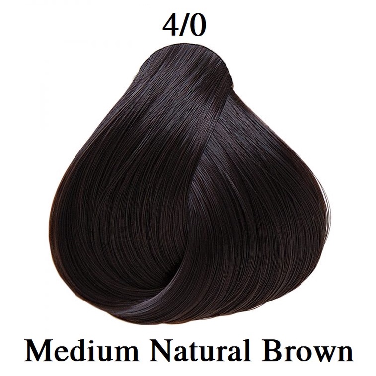 Thuốc Nhuộm Tóc Màu Nâu Đen 4/0 Medium Natural Brown Hair Dye Cream