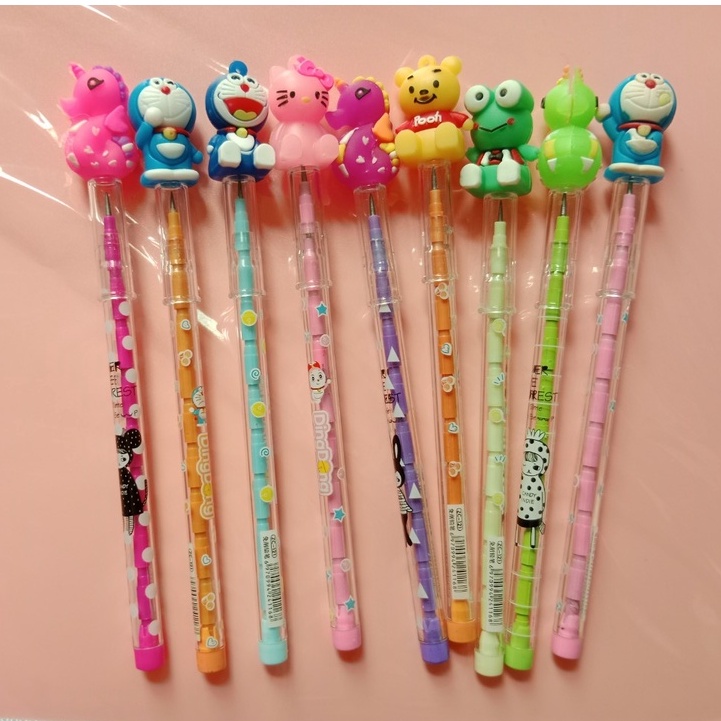 Set 3 BÚT CHÌ KHÚC hình thú mẫu đáng yêu cho bé viết dễ dàng, không bẩn tay-Nhiều mẫu