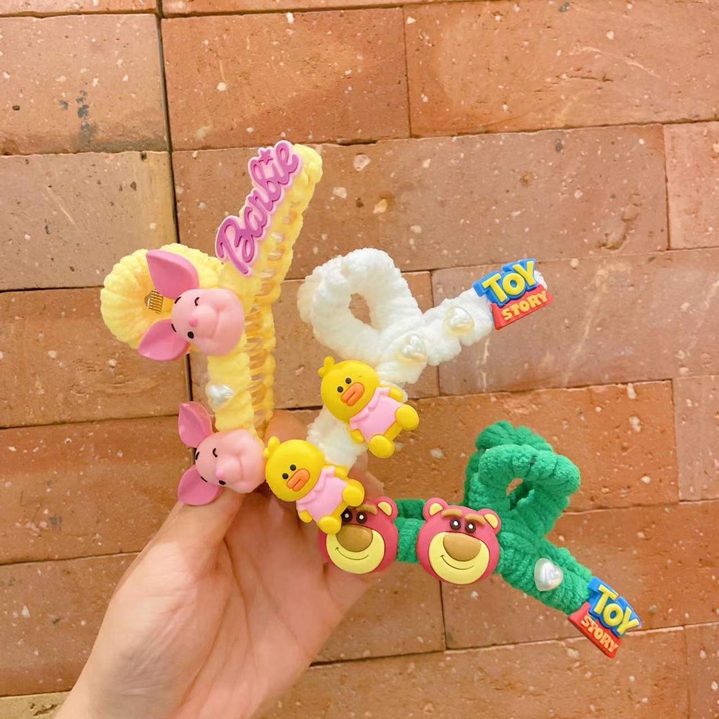 Tender afternoons Kẹp bấu tóc màu trơn hình động vật hoạt hình dễ thương phong cách Hàn Quốc cho nữ