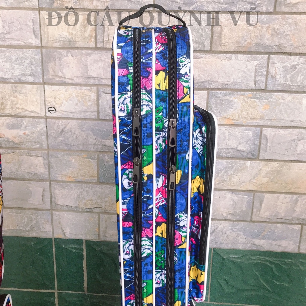 Túi Bao đựng cần câu cá 2 ngăn chính 2 ngăn phụ, bao cần câu đơn, câu đài