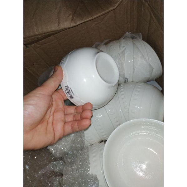15 Chén cơm sứ trắng bóng hoa văn