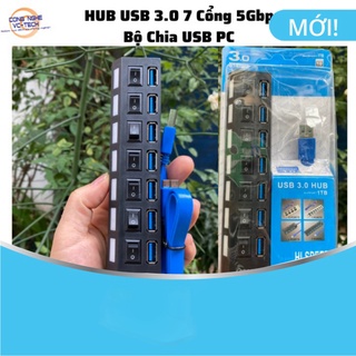 Hub usb 3.0 7 cổng 5gbps bộ chia usb pc đa tốc độ cao bộ mở rộng công suất