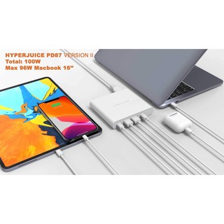 Sạc HyperJuice 87W/96W 2 cổng USB-C/USB A QC3.0 PD87 (2C2A)
