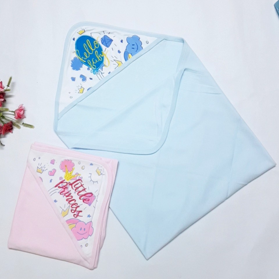 Chăn Ủ Mũ Cotton Carter 1 Lớp Cho Bé Chất Mềm Mịn [Loại 1]