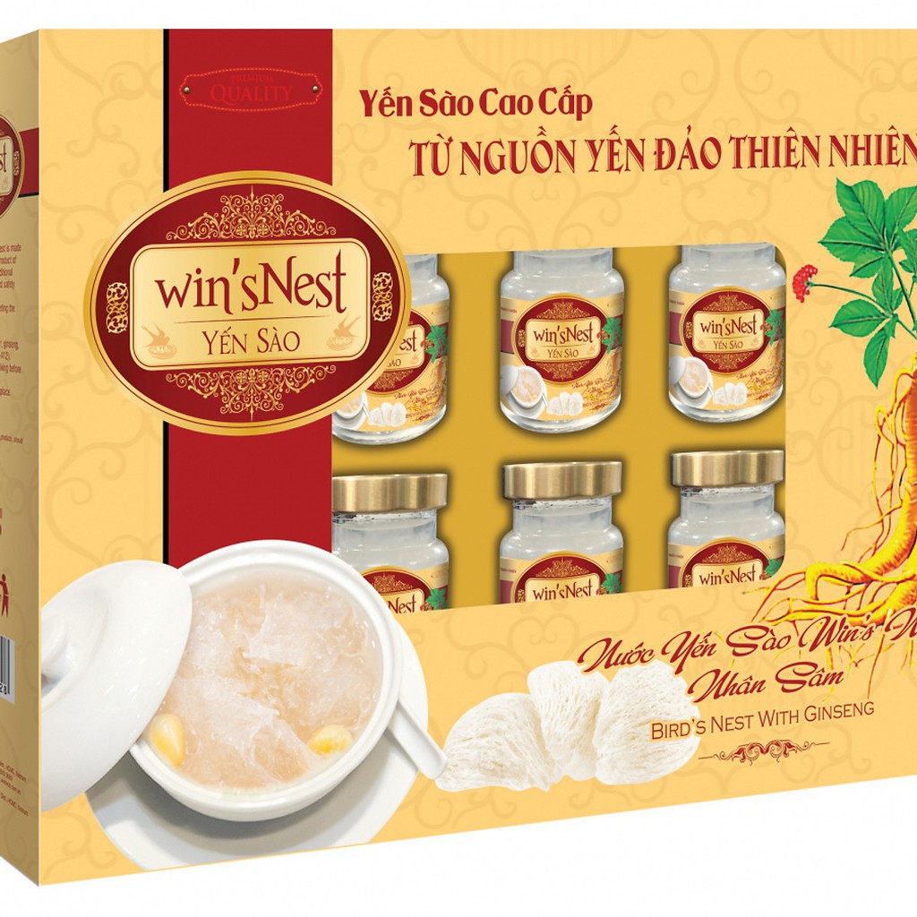 Nước Yến Sào win'sNest Nhân Sâm (6 Lọ x 70 ml / Hộp)