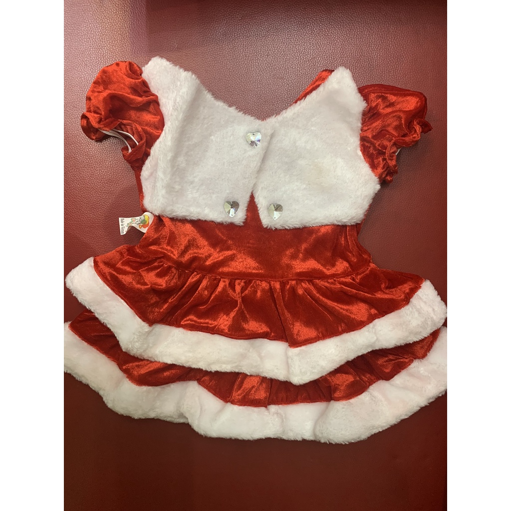 Bộ Váy Noel Cho Bé Gái Vải Nhung