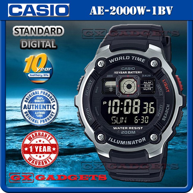 Đồng hồ nam dây nhựa Casio Trẻ trung AE-2000W-1BVDF chính hãng