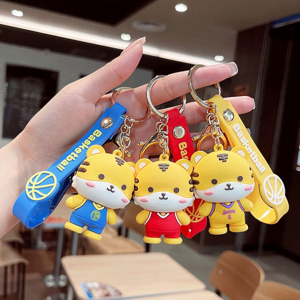 DARNELL Móc Khóa Hình Cầu Thủ Bóng Rổ Dễ Thương