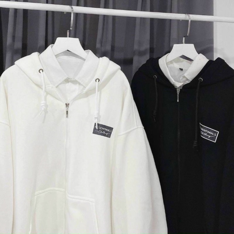 Km Áo Khoác Hoodie Tay Bồng In Chữ N Nữ  Jacket có mũ from rộng mũ hai lớp sỉ ib