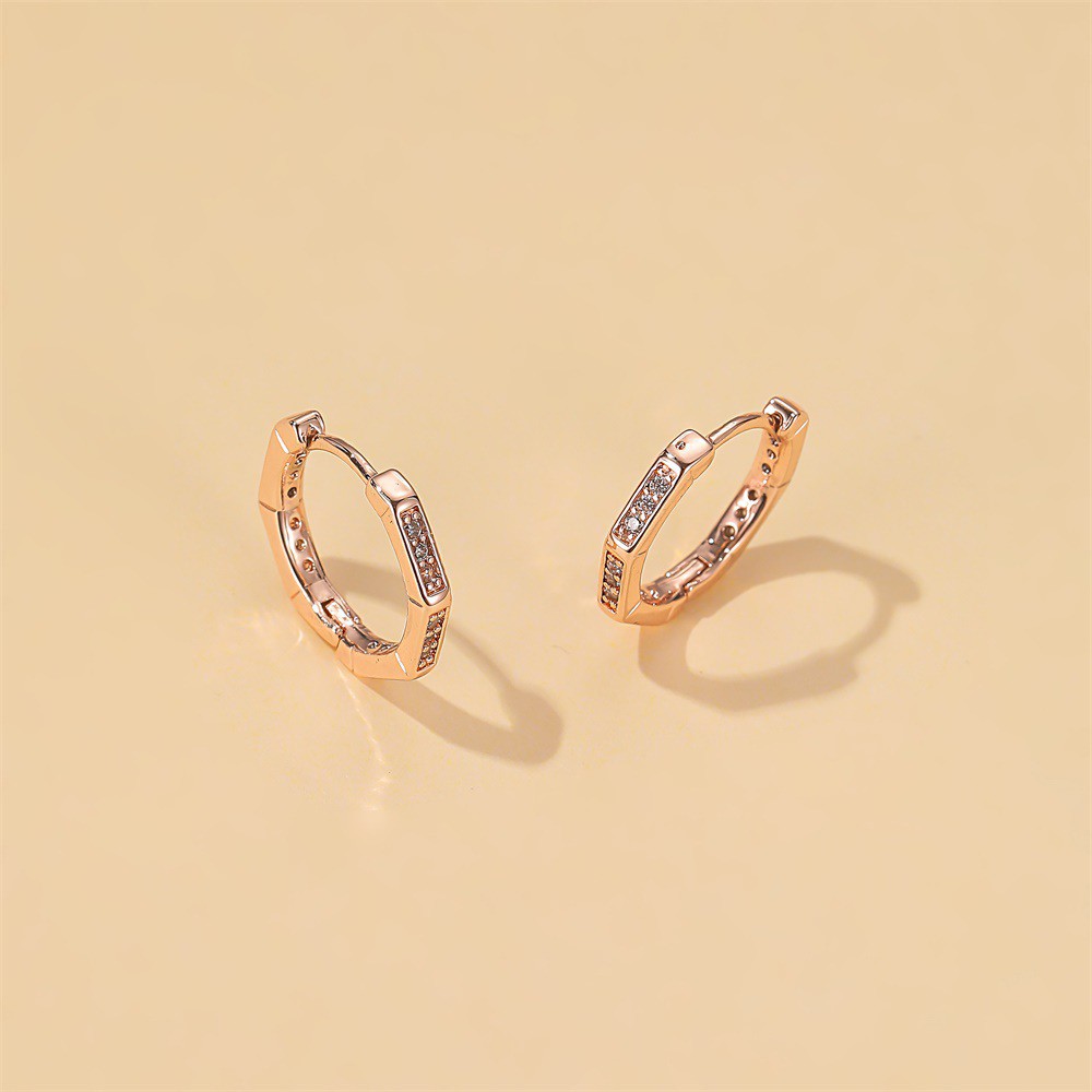 Khuyên tai hình đa giác đính đá thời trang cho nữ
